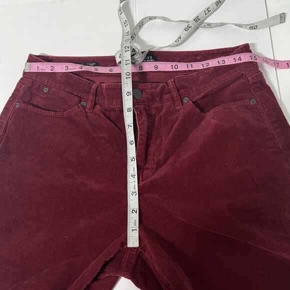 Talbots Flawless Five Pocket Corduroy Pants Size 10 Straight Curvy Burgundy - Picture 9 of 11